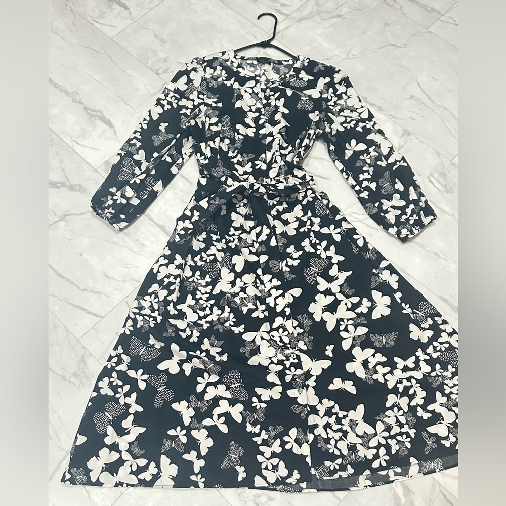 Talbots Black and White dress semi new used once